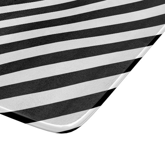 Diagonales Streifen-Schwarzweiss-Muster Schneidebrett (Ecke)