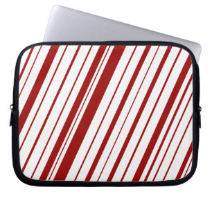 Diagonales Streifenmuster ~ Kastanienbraun Laptopschutzhülle