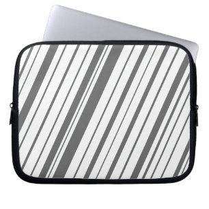 Diagonales Streifenmuster ~ Schiefergrau Laptopschutzhülle