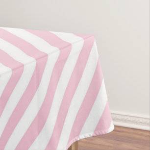 Diagonales weißes und rosa Streifenmuster Tischdecke