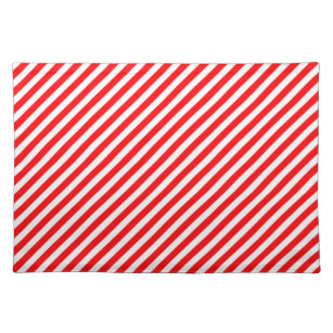 Diagonales Zuckerstange Streifen-Weihnachtenrot u. Tischset
