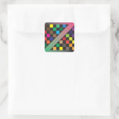 Diagonalfarben Quadratischer Aufkleber (Tasche)