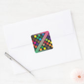 Diagonalfarben Quadratischer Aufkleber (Umschlag)