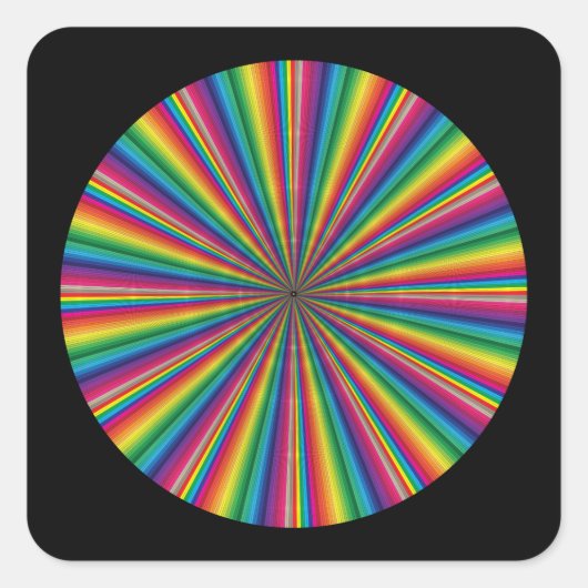 Diagonalfarben Quadratischer Aufkleber (Vorderseite)