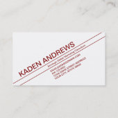 Diagonaljalousien rot visitenkarte (Rückseite)