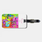 Diagonaljunge Psychedelic Hippie Gepäckanhänger (Rückseite horizontal)