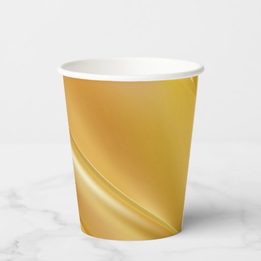 Diagonallinien mit Goldgradienten Pappbecher (Rückseite)