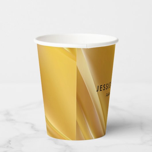 Diagonallinien mit Goldgradienten Pappbecher (Rechts)