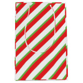 Diagonallinien Muster Weihnachtsgeschenk-Tasche Mittlere Geschenktüte (Vorderseite)