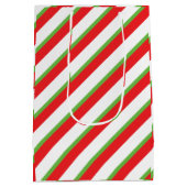 Diagonallinien Muster Weihnachtsgeschenk-Tasche Mittlere Geschenktüte (Rückseite)