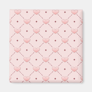 Diagonalmuster rosa Bonbonherzen Magnet