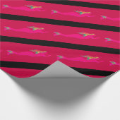Diagonalrosa-Meerjungmuster Geschenkpapier (Ecke)
