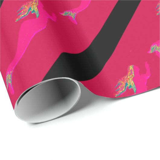 Diagonalrosa-Meerjungmuster Geschenkpapier (Rolleneckpunkt)