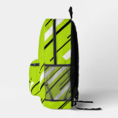Diagonals - Kalkgrün Bedruckter Rucksack (Rechts)