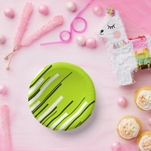 Diagonals - Kalkgrün Pappteller (Party)