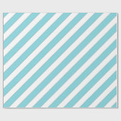 Diagonalstreifen hellblau geschenkpapier (Flach)