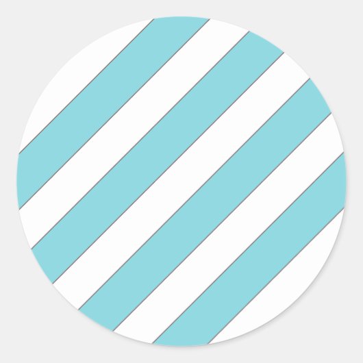 Diagonalstreifen hellblau runder aufkleber (Vorderseite)