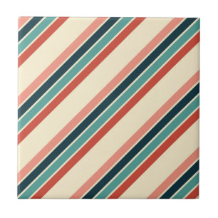 Diagonalstreifen mit mehrfarbigen Streifen Fliese