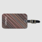 Diagonalstreifen, schwarz, braun und weiß gepäckanhänger (Vorderseite (Horizontal))