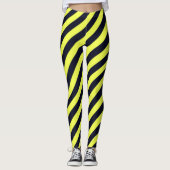 Diagonalstreifen schwarz und gelb leggings (Vorderseite)