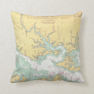 Diagramm Chesapeake Bays Natuical Kissen