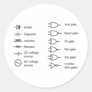 Diagramm der allgemeinen elektrischen runder aufkleber