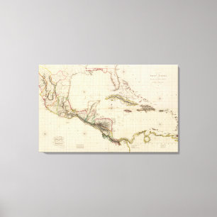 Diagramm der Antillen und der spanischen Leinwanddruck