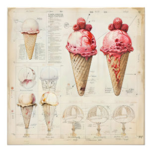 Diagramm der Eiscreme Fotodruck