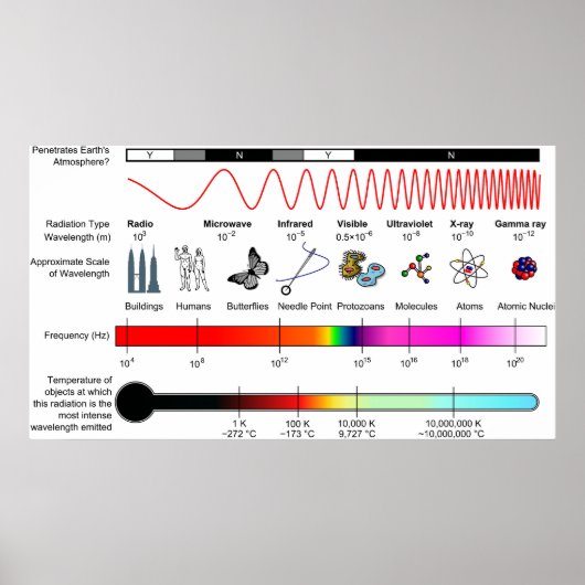 Diagramm der elektromagnetischen Frequenzeigenscha Poster (Vorne)