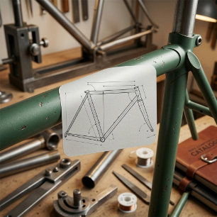 Diagramm der Fahrradrahmengeometrie Quadratischer Aufkleber