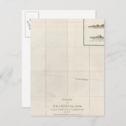 Diagramm der Insel Necker Postkarte (Vorne/Hinten)