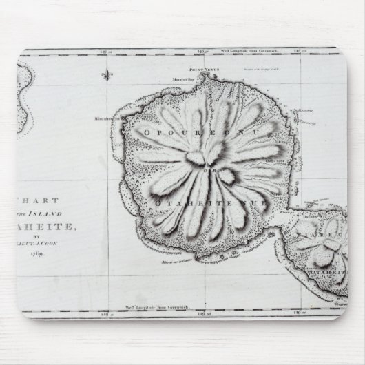 Diagramm der Insel Otaheite, 1769 Mousepad (Vorne)