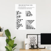 Diagramm der Morse-Code-Buchstaben und -Zahlen Poster (Heimbüro)