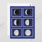 Diagramm der Phasen des Mondes mit Sternen Postkarte (Vorne/Hinten)