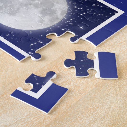 Diagramm der Phasen des Mondes mit Sternen Puzzle (Seite)