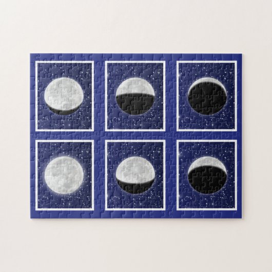Diagramm der Phasen des Mondes mit Sternen Puzzle (Horizontal)