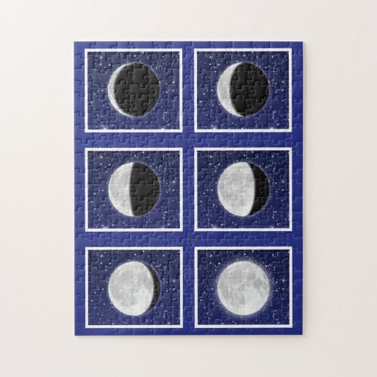 Diagramm der Phasen des Mondes mit Sternen Puzzle (Vertikal)
