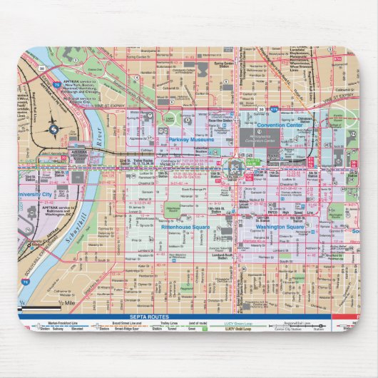 Diagramm der Stadt der brüderlichen Liebe Mousepad (Vorne)