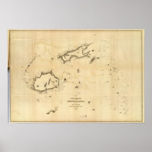 Diagramm der Viti-Gruppe oder der Fidschi-Inseln Poster (Vorne)