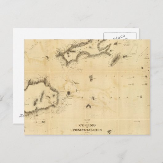 Diagramm der Viti-Gruppe oder der Fidschi-Inseln Postkarte (Vorne/Hinten)