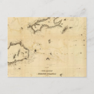 Diagramm der Viti-Gruppe oder der Fidschi-Inseln Postkarte