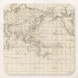 Diagramm der Welt Rechteckiger Pappuntersetzer