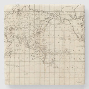 Diagramm der Welt Steinuntersetzer