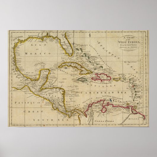 Diagramm der Westindischen Inseln 2 Poster (Vorne)
