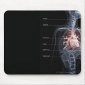 Diagramm des Atmungssystems und des Herzens Mousepad (Vorne)
