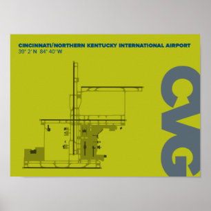 Diagramm des Cincinnati/Northern Kentucky Airport  Poster