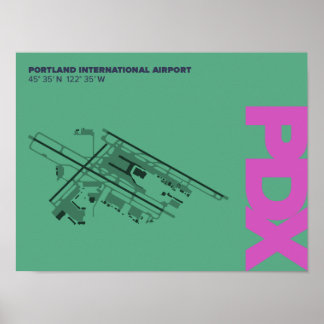 Diagramm des Flughafens Portland (PDX) Poster