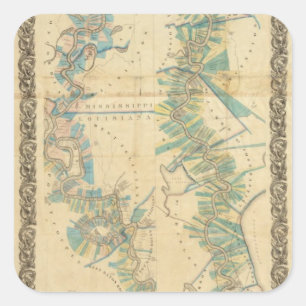 Diagramm des unteren Fluss Mississipi Quadratischer Aufkleber