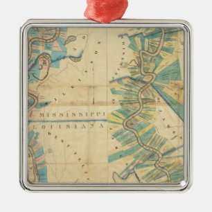 Diagramm des unteren Fluss Mississipi Silbernes Ornament