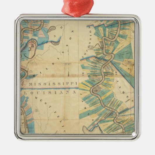 Diagramm des unteren Fluss Mississipi Silbernes Ornament (Vorne)